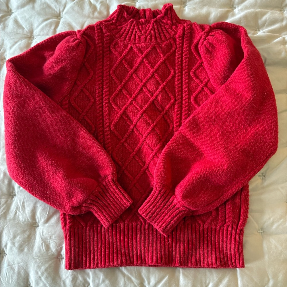 Janie and Jack Girls Red Cable Knit sweater